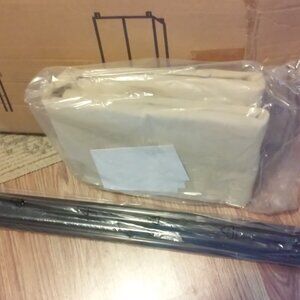 Portable Closet New Unused with Assembly Instructions Black Rails Beige Cover